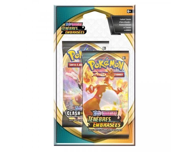 Blister Duo pack 1 booster Ténèbres Embrasées et 1 booster Clash des Rebelles Épée et Bouclier -EB02 - EB03 - FR - Pokémon Français