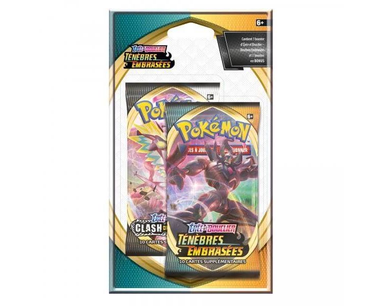 Blister Duo pack 1 booster Ténèbres Embrasées et 1 booster Clash des Rebelles Épée et Bouclier -EB02 - EB03 - FR - Pokémon Français