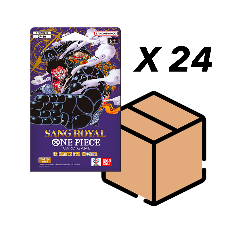 Case One Piece TCG – 24 Boosters sous Blisters OP-10 Sang Royal